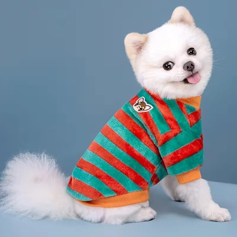 Pet Clothes Striped Puppy, Dog Coat, Jacket Small, Medium Dogs