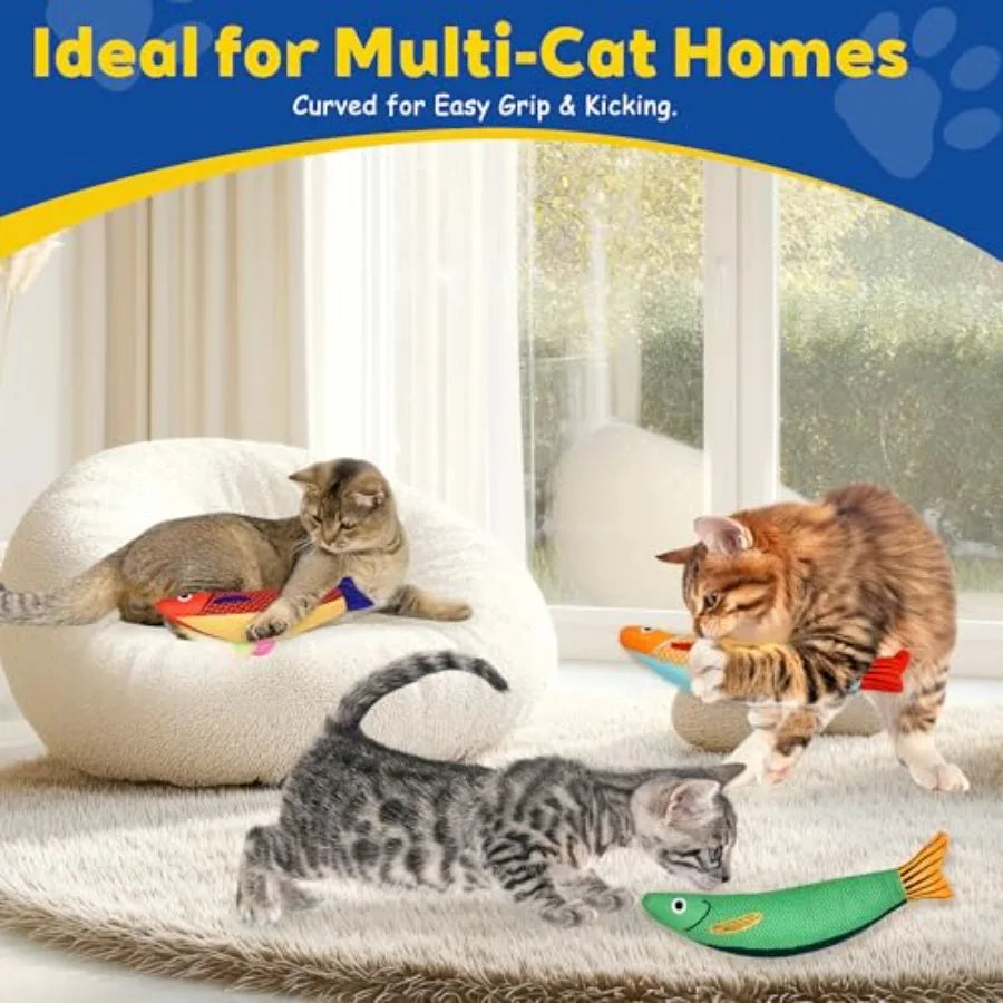Interactive Cat Toys with Catnip Soft Durable Material Rattle Sound Chew Proof Design for Indoor Cats 3 Pack