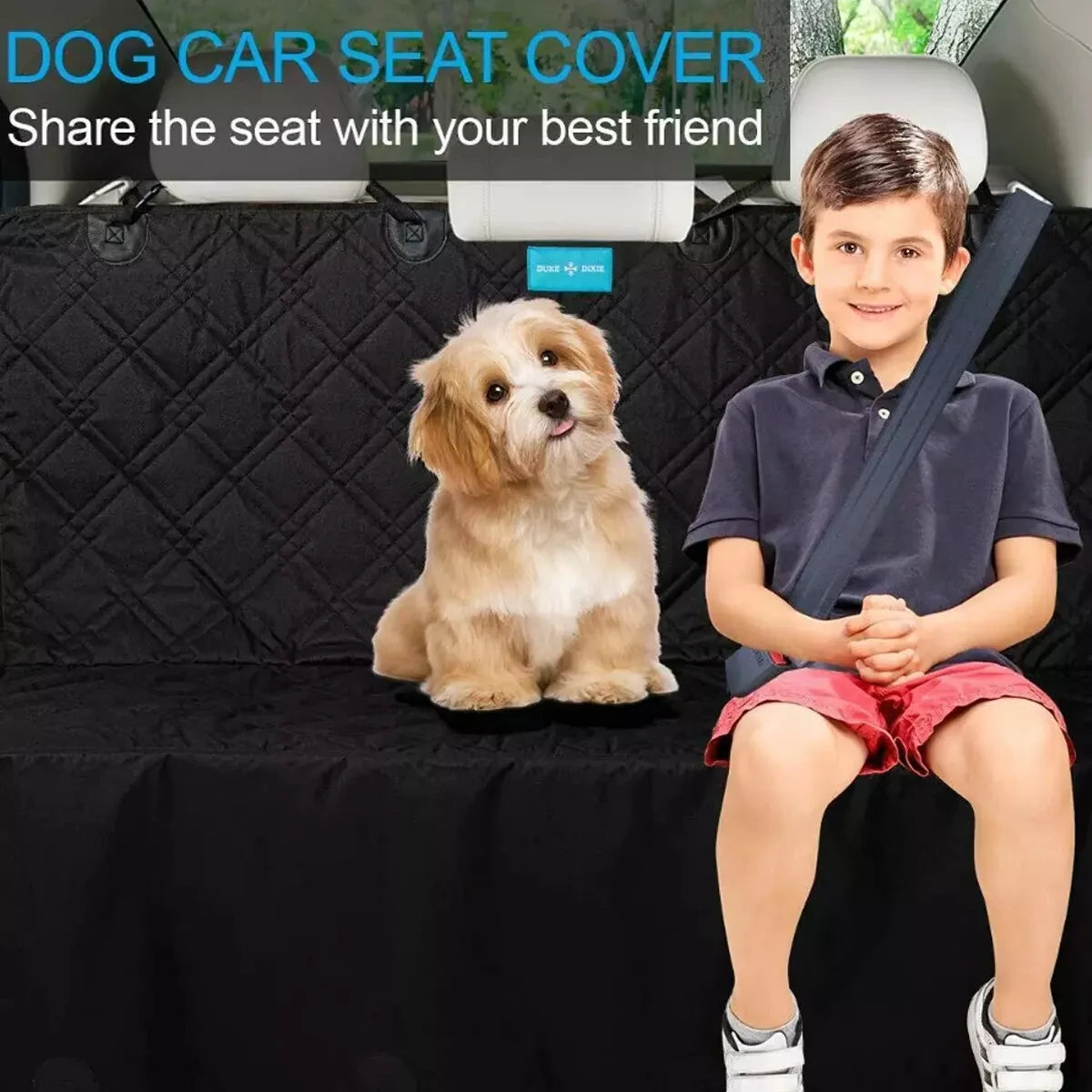Car Dog Seat Cover for Back Seat Waterproof, Rear Pet Seat Protector Mat Nonslip