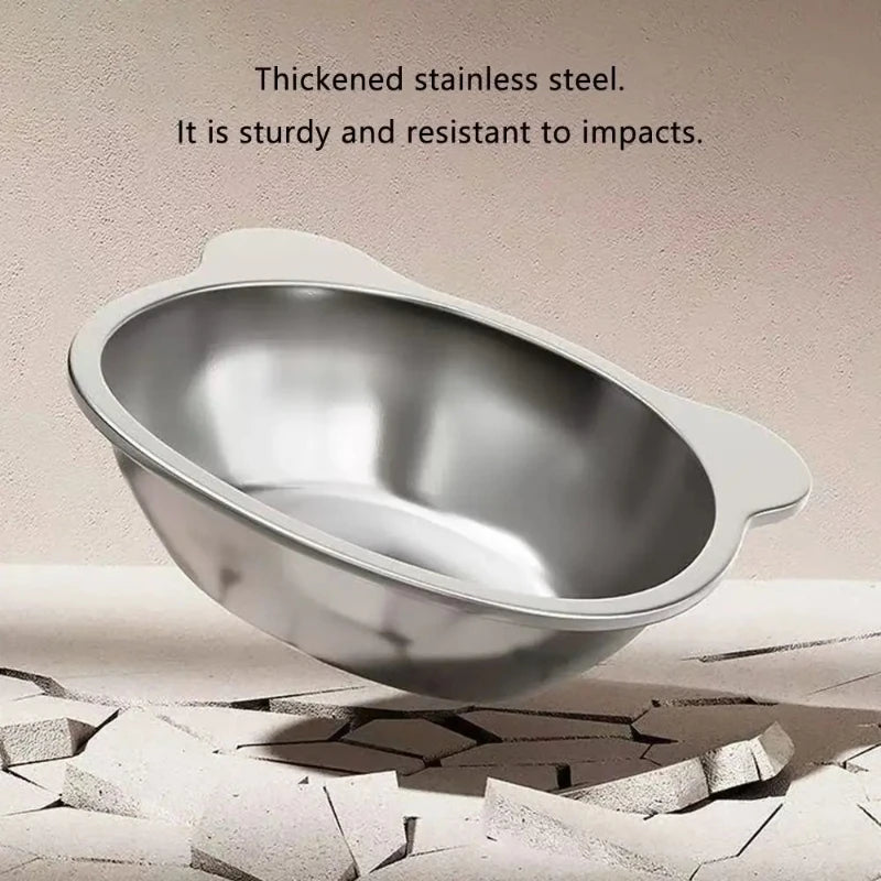 Stainless Steel Raised Cat Bowl with 15° Elevated Design Tilted Neck Guard Healthy Feeding Shatterproof for Cats Puppies