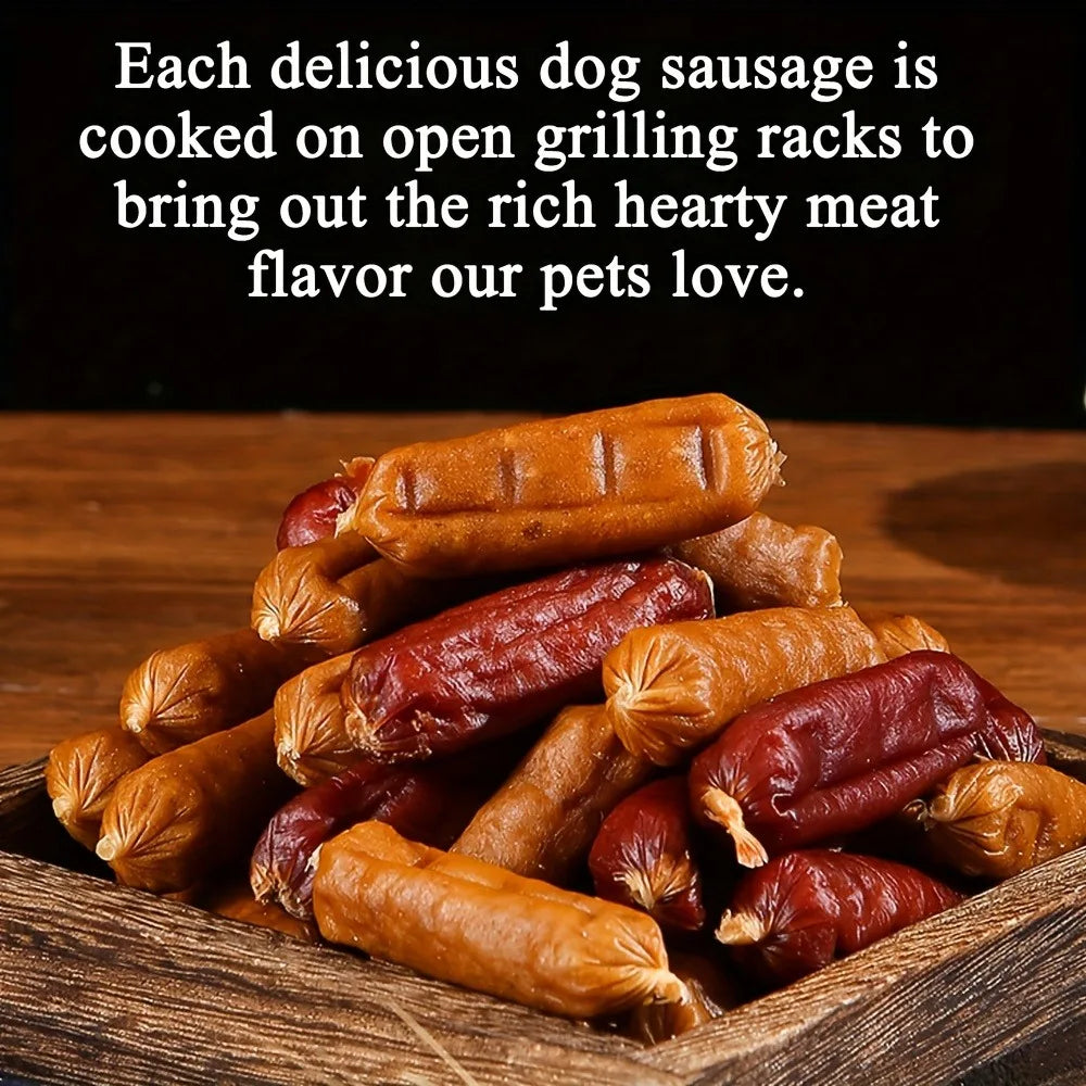 Duck And Chicken Sausages for Dogs - Treats Suitable for Small, Medium, And Large Breeds - Crafted from Fresh Meat And Nutritious, High-Protein Ingredients, Ideal for Positive Reinforcement Training