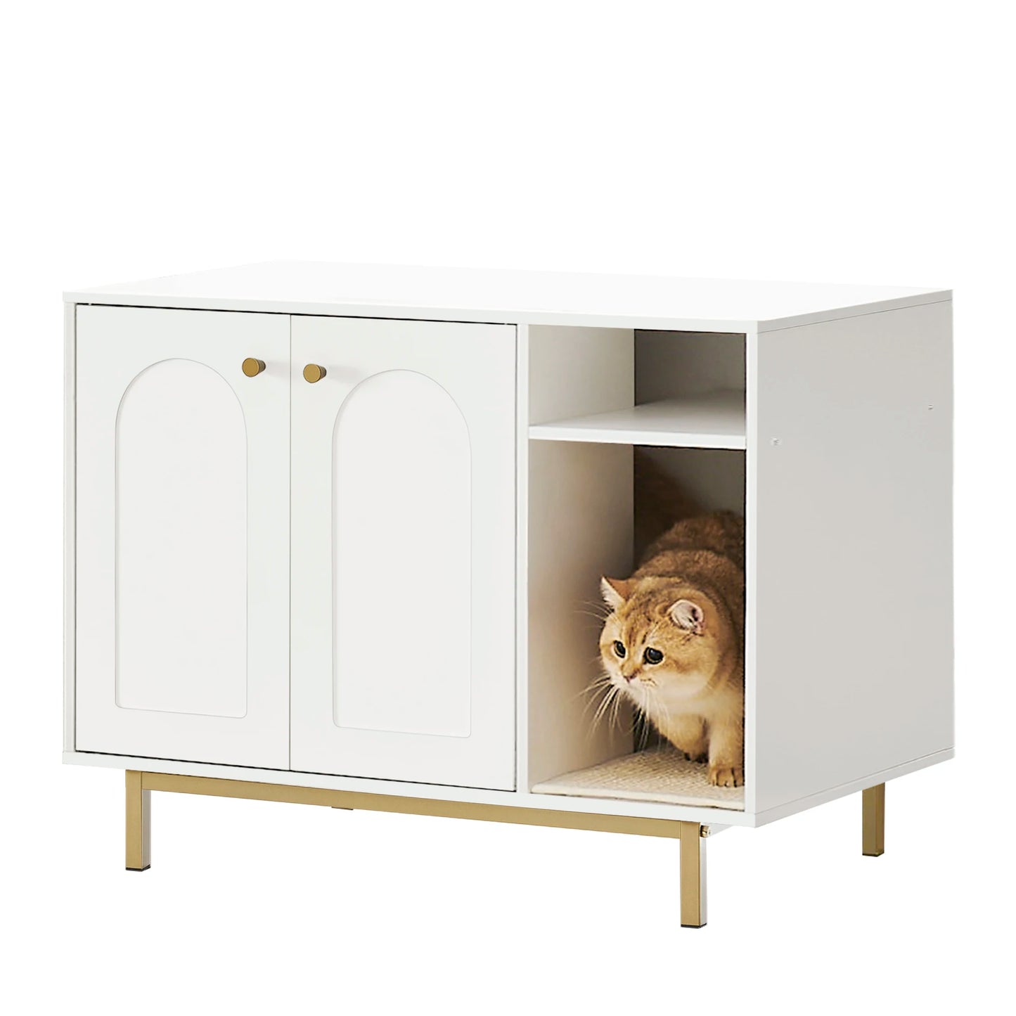 Cat Litter Box Enclosure, Hidden Litter Box Furniture, Wooden Pet House Side End Table, Fit Most Cat and Litter Box