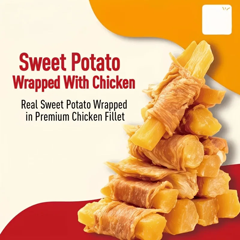 Food Training Treats: Chicken Wrapped Sweet Potato and Duck Wrapped Sweet Potato