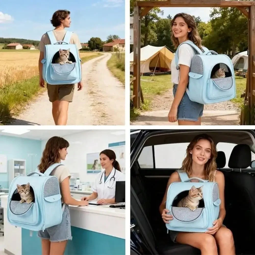 Large Cat Carrier Backpack For Small Dogs And Medium Cats Comfort And Safety Design Reduces Pressure For Travel Outdoor And Vet
