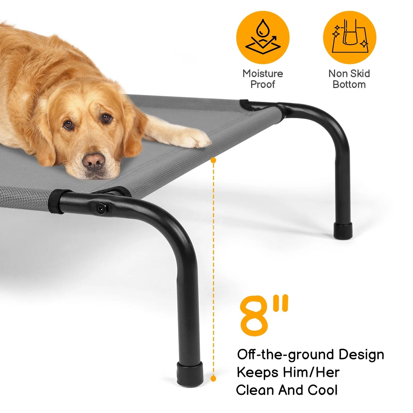 Cooling Elevated 50 inch Dog Bed with Metal Frame In/Outdoor Raised Pet Bed Cot
