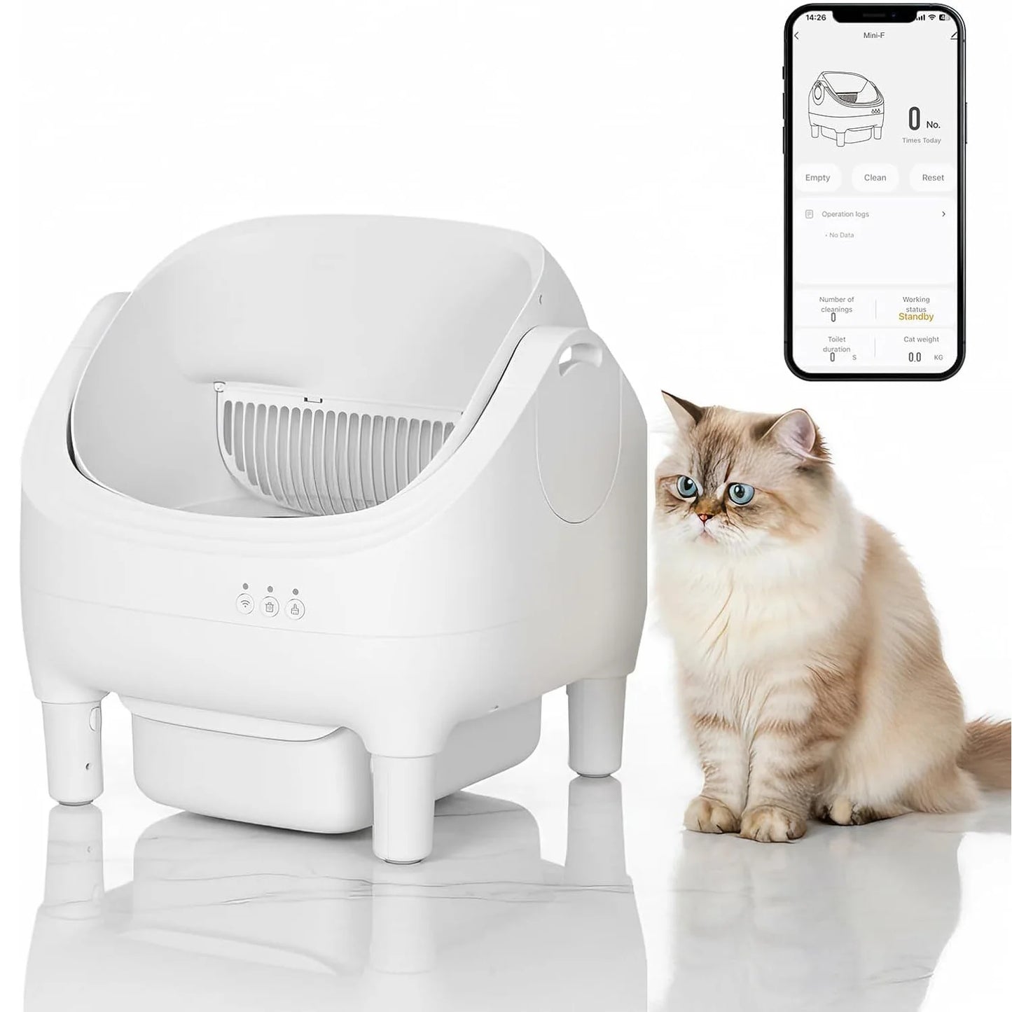 APP-Controlled Automatic Self-Cleaning Cat Litter Box,10.5L Odor-Free Waste Disposal, Pet Toilet for Cat Hygiene, Pet Products