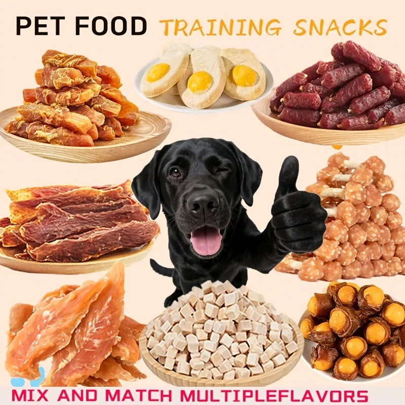 Dog Treats Assorted Pack – High-Protein Dried Chicken & Duck, Freeze-Dried Egg Yolk, Natural & Healthy Training Treats Specifically Designed for Puppies and Dogs, Grain-Free, Soft Chew Rewards, Suitable for Small, Medium, a