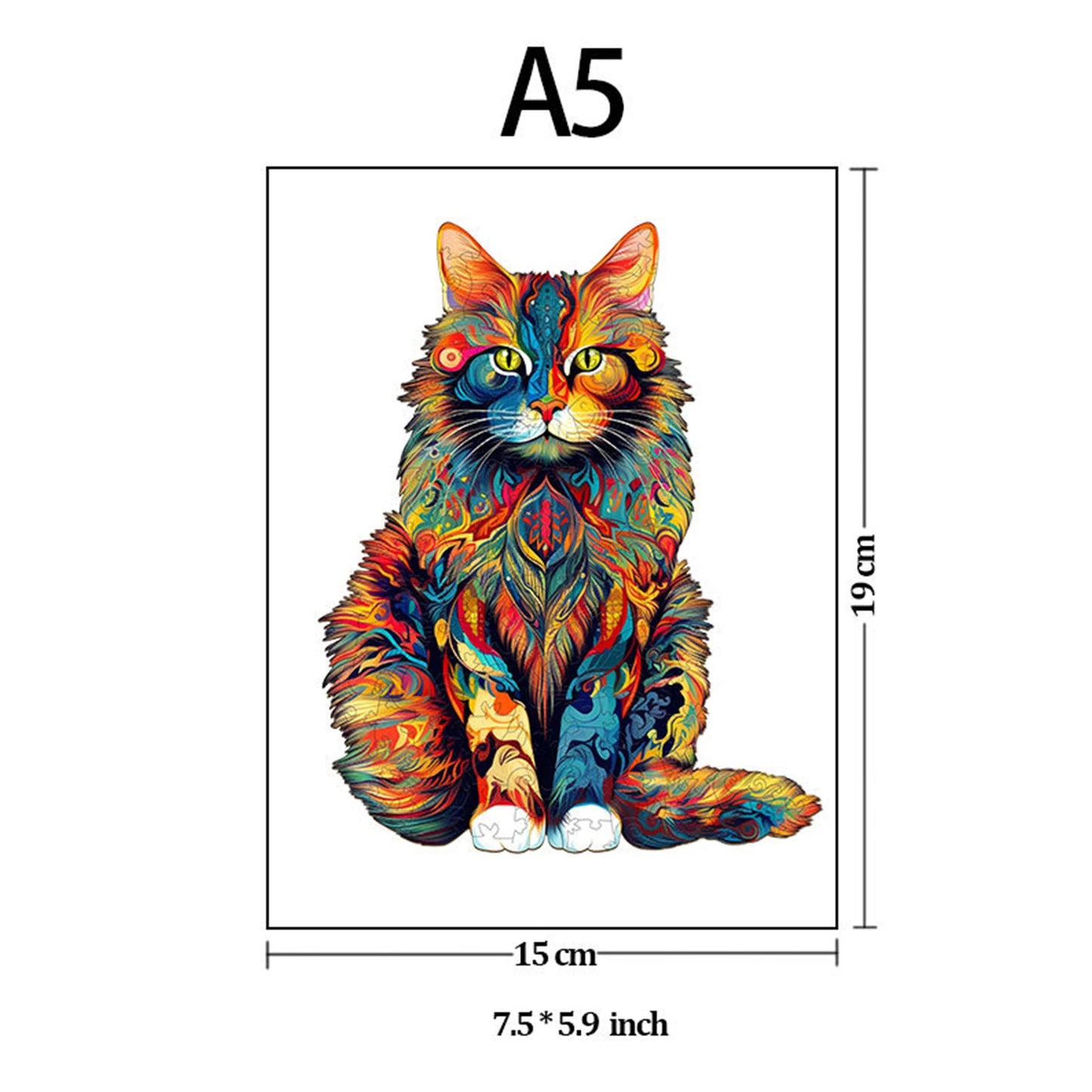 Cat Pattern Wooden Puzzle Animal Shape Wood Puzzles unique Cat Shapes Jigsaw puzzle Alien Animal Jigsaw Puzzle Educational Toys