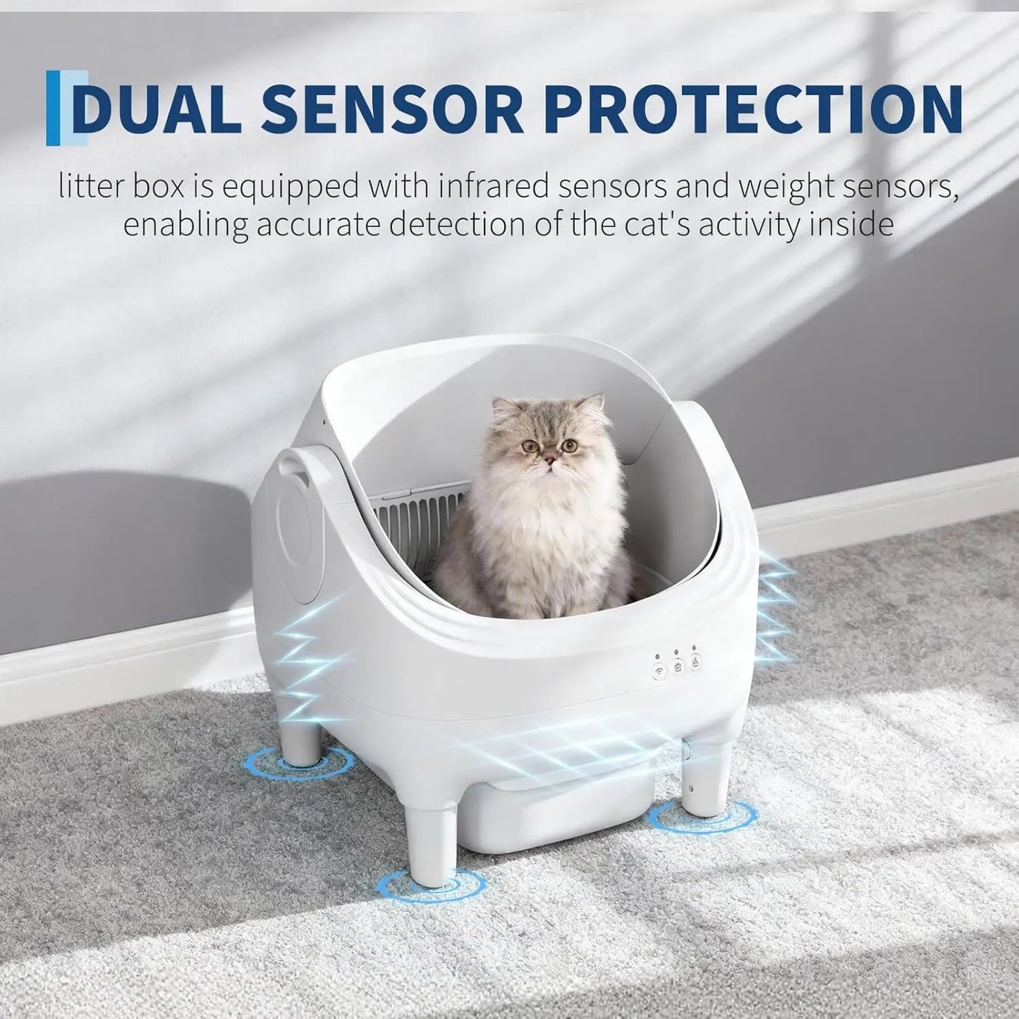APP-Controlled Automatic Self-Cleaning Cat Litter Box,10.5L Odor-Free Waste Disposal, Pet Toilet for Cat Hygiene, Pet Products