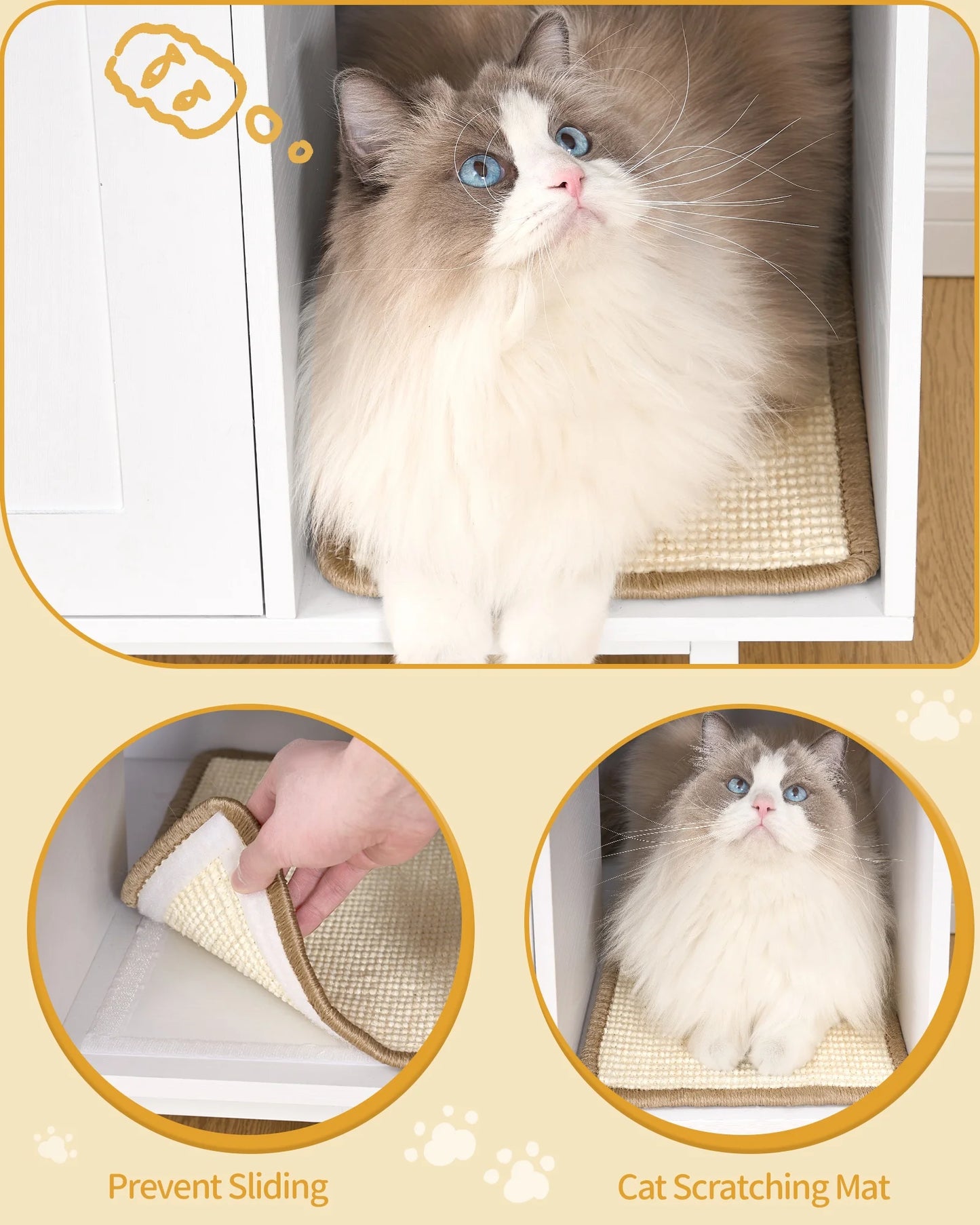 Cat Litter Box Enclosure, Hidden Litter Box Furniture, Wooden Pet House Side End Table, Fit Most Cat and Litter Box