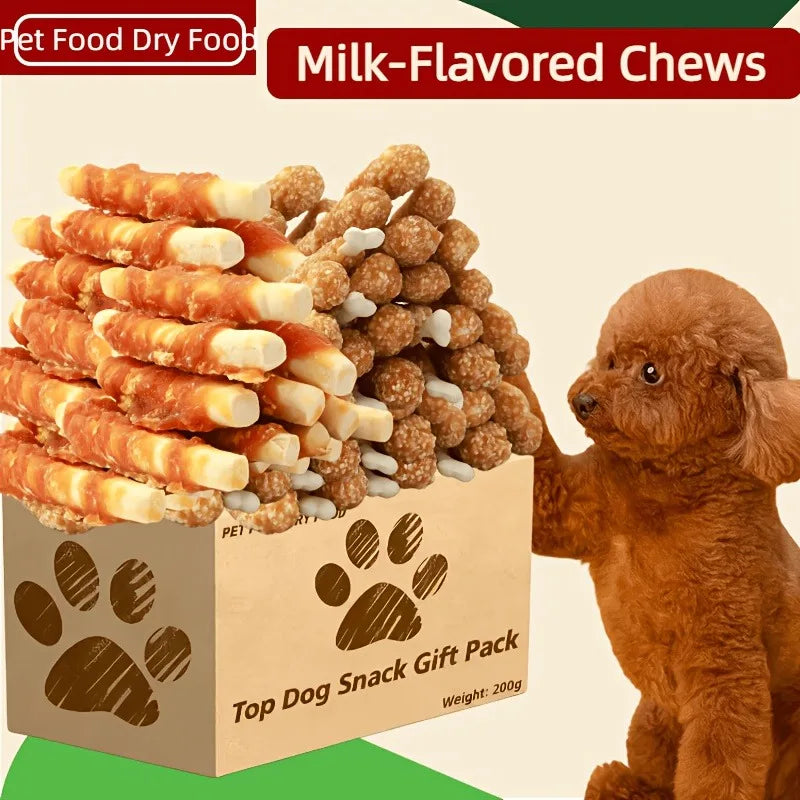Chicken Milk Chews for Dogs, Chicken Dog Treats for Small Dogs, Medium Pets And Large Breeds, Dried Chicken Dog Treats, Healthy, High Protein, Easy to Digest, Long-lasting, Perfect Training Reward Snack for Puppy