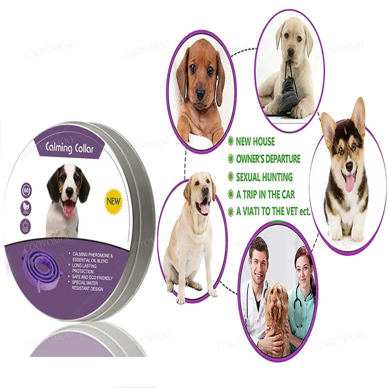 Dog Calming Pheromone Collar 
Cat Relieve Anxiety Adjustable Comfortable Collar