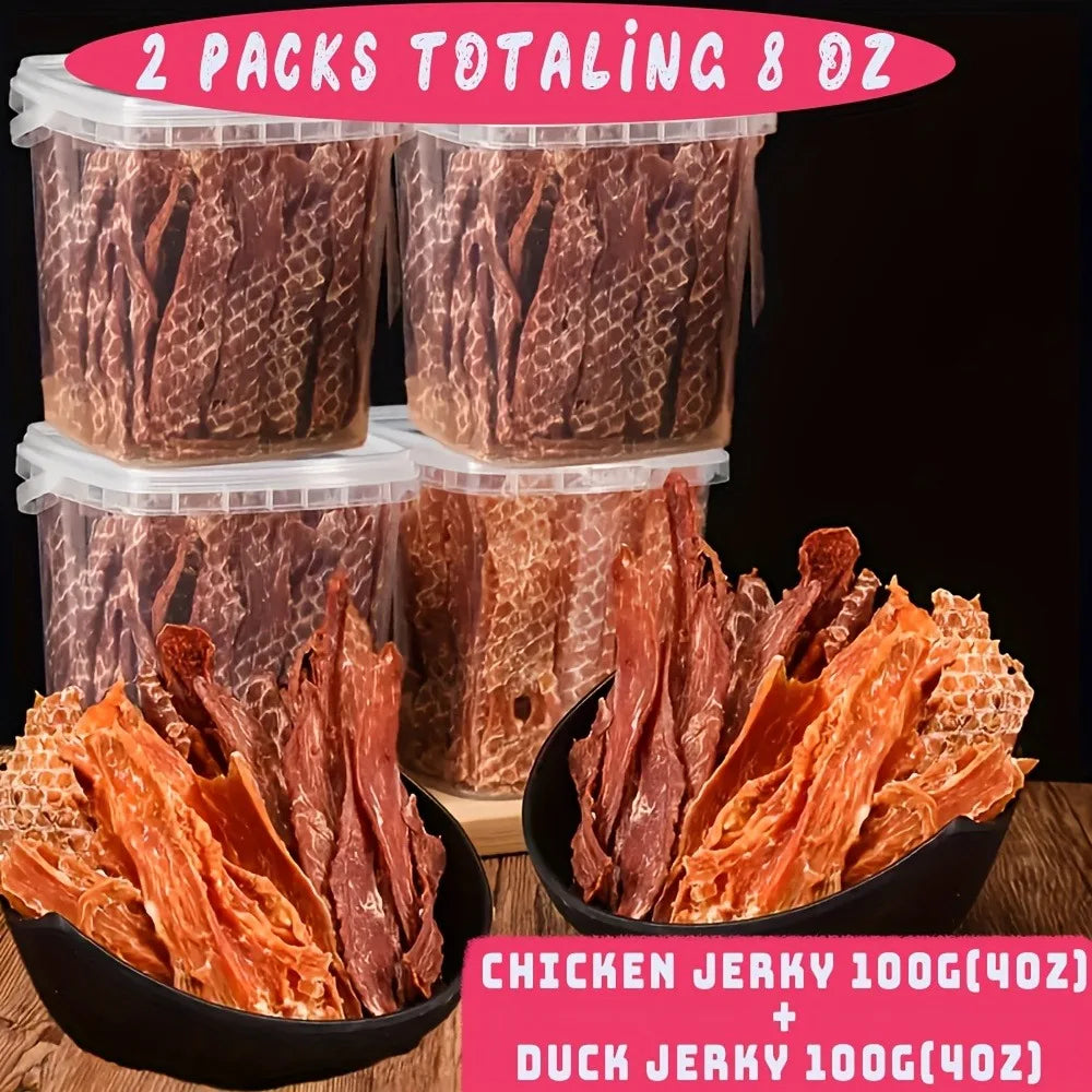 Dog Treats Assorted Pack – High-Protein Dried Chicken & Duck, Freeze-Dried Egg Yolk, Natural & Healthy Training Treats Specifically Designed for Puppies and Dogs, Grain-Free, Soft Chew Rewards, Suitable for Small, Medium, a