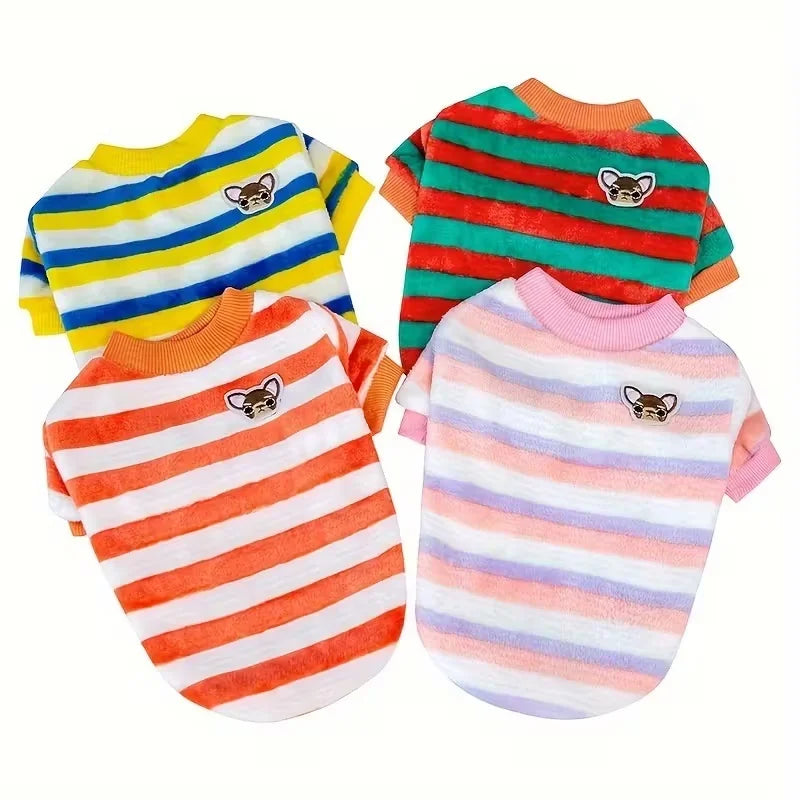 Pet Clothes Striped Puppy, Dog Coat, Jacket Small, Medium Dogs