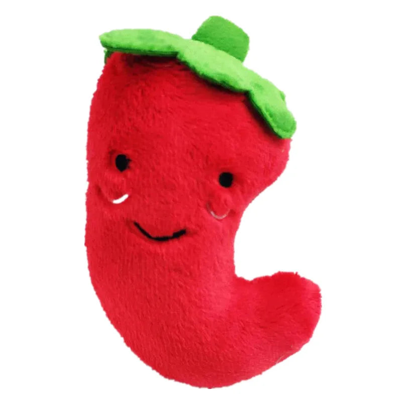 Pet Toys Plush Squeaky Toys Bite-Resistant Chew Toy for Dogs Puppy Training Toys Soft Banana Bone Vegetable and Fruit Pet Supplies