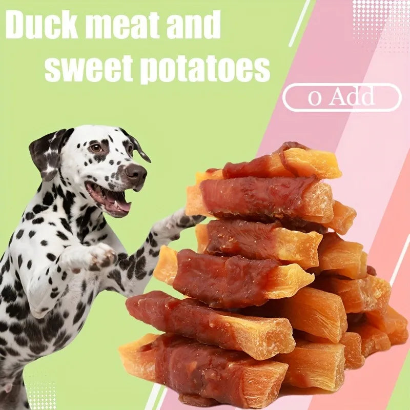 Food Training Treats: Chicken Wrapped Sweet Potato and Duck Wrapped Sweet Potato