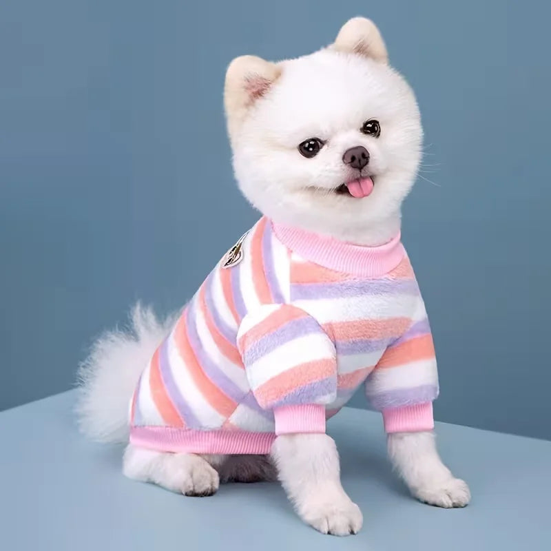 Pet Clothes Striped Puppy, Dog Coat, Jacket Small, Medium Dogs