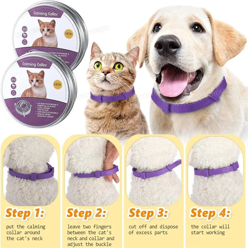 Dog Calming Pheromone Collar 
Cat Relieve Anxiety Adjustable Comfortable Collar