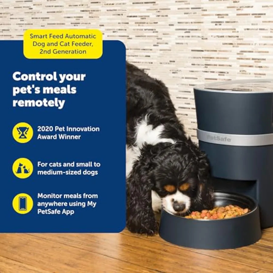 Electronic Pet Feeder for Cats and Dogs, 6L/24 Cup Capacity, Programmable Mealtimes, Alexa, Apple and Android Compatible, Backu