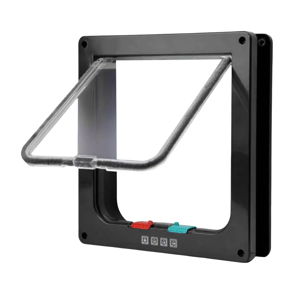 Puppy Kitten Safety In&out Pet Door with 4 Way Security Lock Dog Cat Flap Door Cat Puppy Safety Gate Pet Doors and Sliding Door