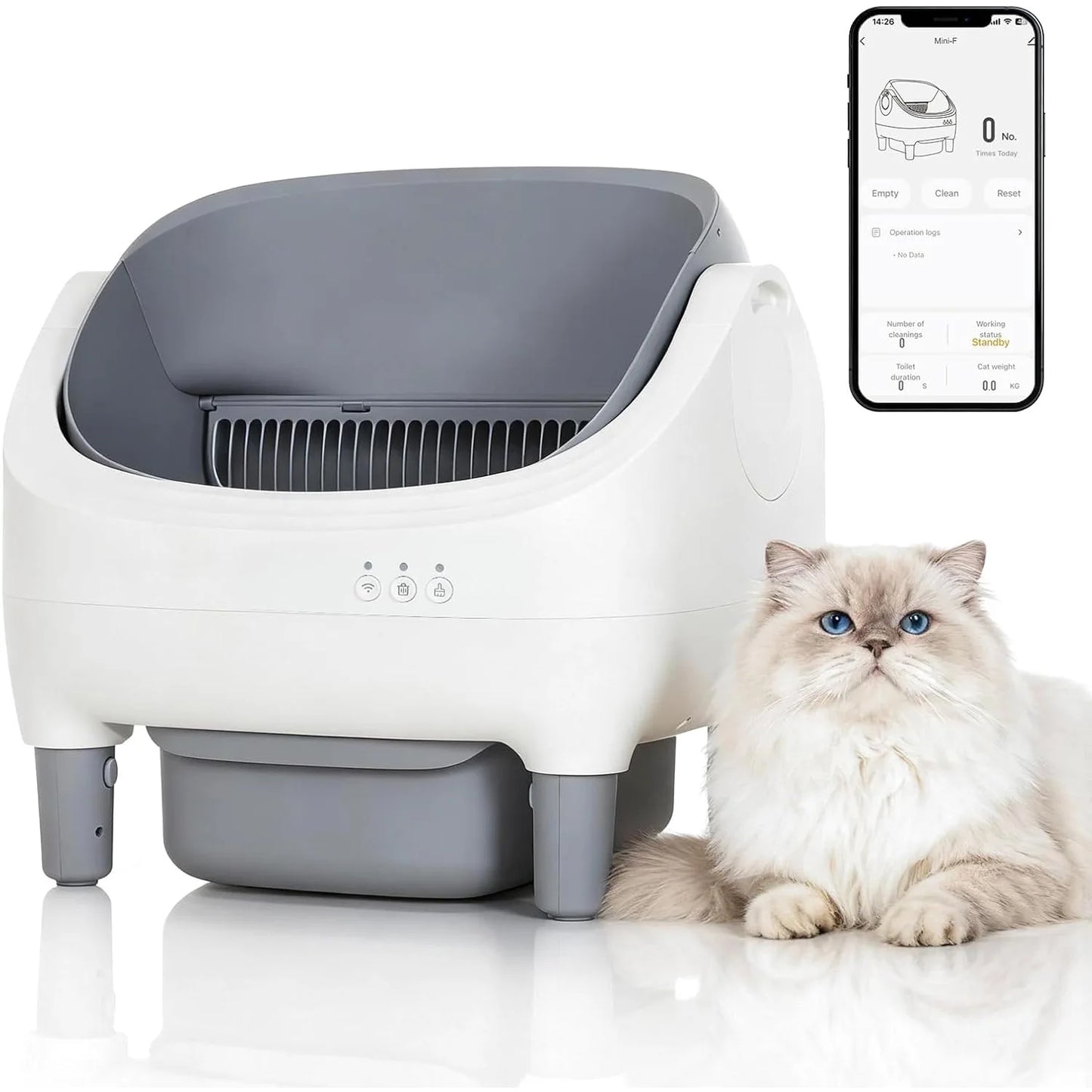 APP-Controlled Automatic Self-Cleaning Cat Litter Box,10.5L Odor-Free Waste Disposal, Pet Toilet for Cat Hygiene, Pet Products