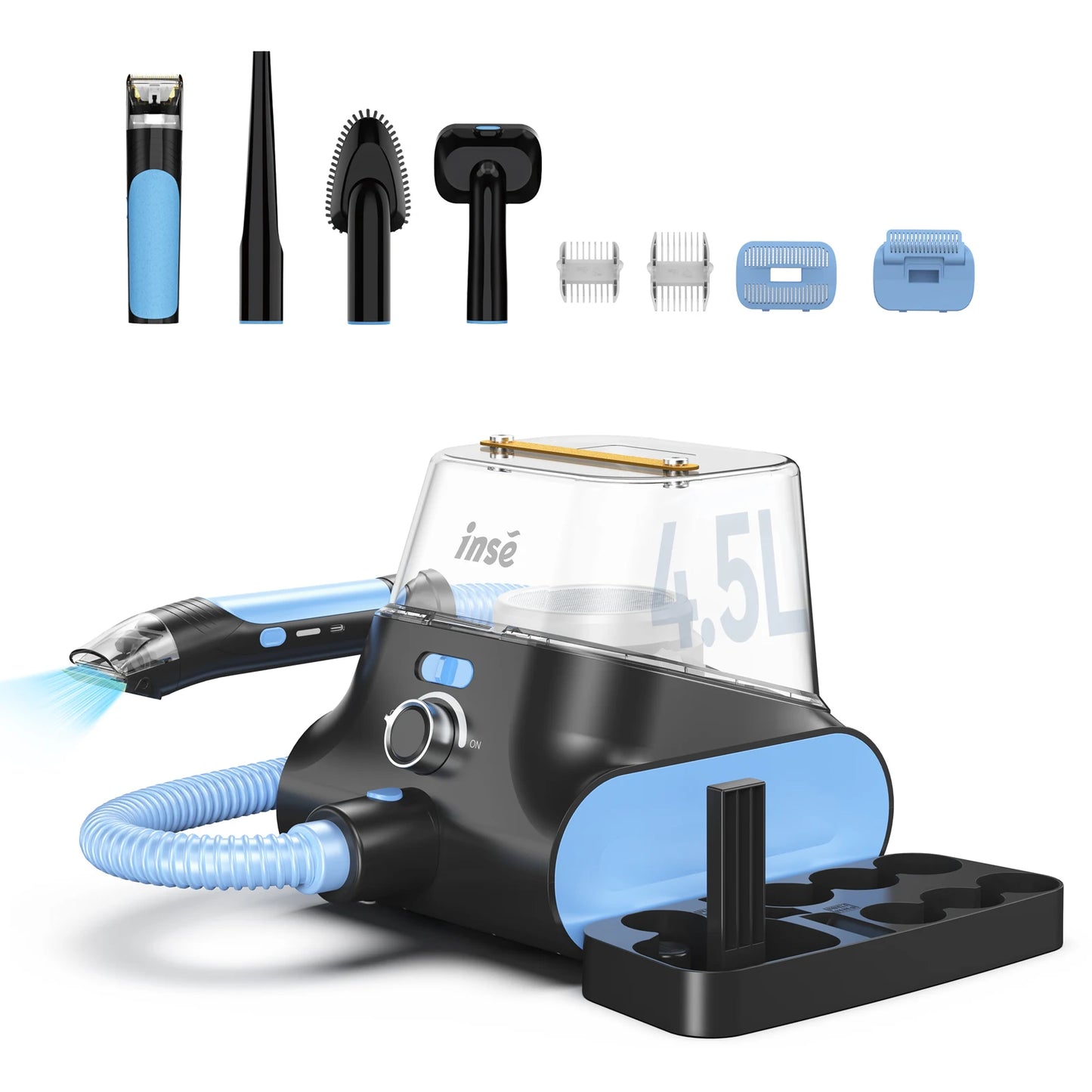 P30 Dog Grooming Vacuum Ultra-Low Noise Pet Grooming Kits with 4.5L Large Capacity Dust Box Pet Clipper for Pet Hair Clean
