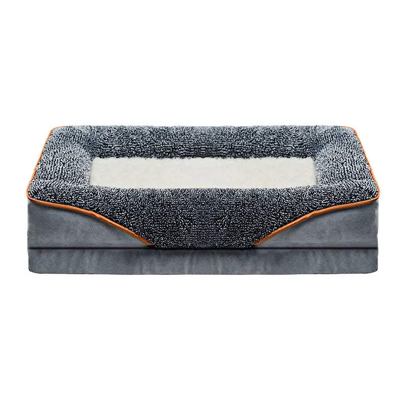 Oversized dog bed removable washable for all seasons, pet bed sofa, comfortable and soft cat sofa bed with raised edges,