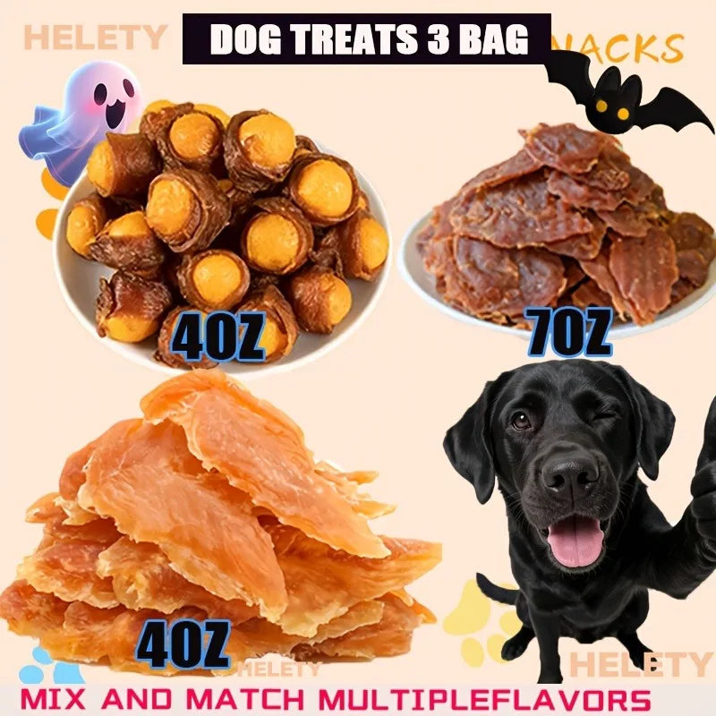 Dog Treats Assorted Pack – High-Protein Dried Chicken & Duck, Freeze-Dried Egg Yolk, Natural & Healthy Training Treats Specifically Designed for Puppies and Dogs, Grain-Free, Soft Chew Rewards, Suitable for Small, Medium, a