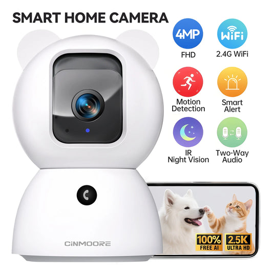 2.5K 2.4G WiFi Indoor Home Security Camera Pet/Dog Camera Baby Monitor AI Person Detection with Phone App IP Camera