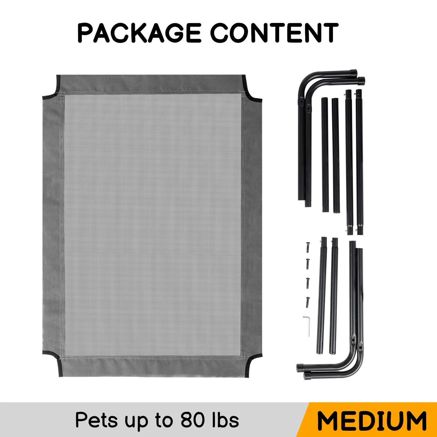 Cooling Elevated 50 inch Dog Bed with Metal Frame In/Outdoor Raised Pet Bed Cot
