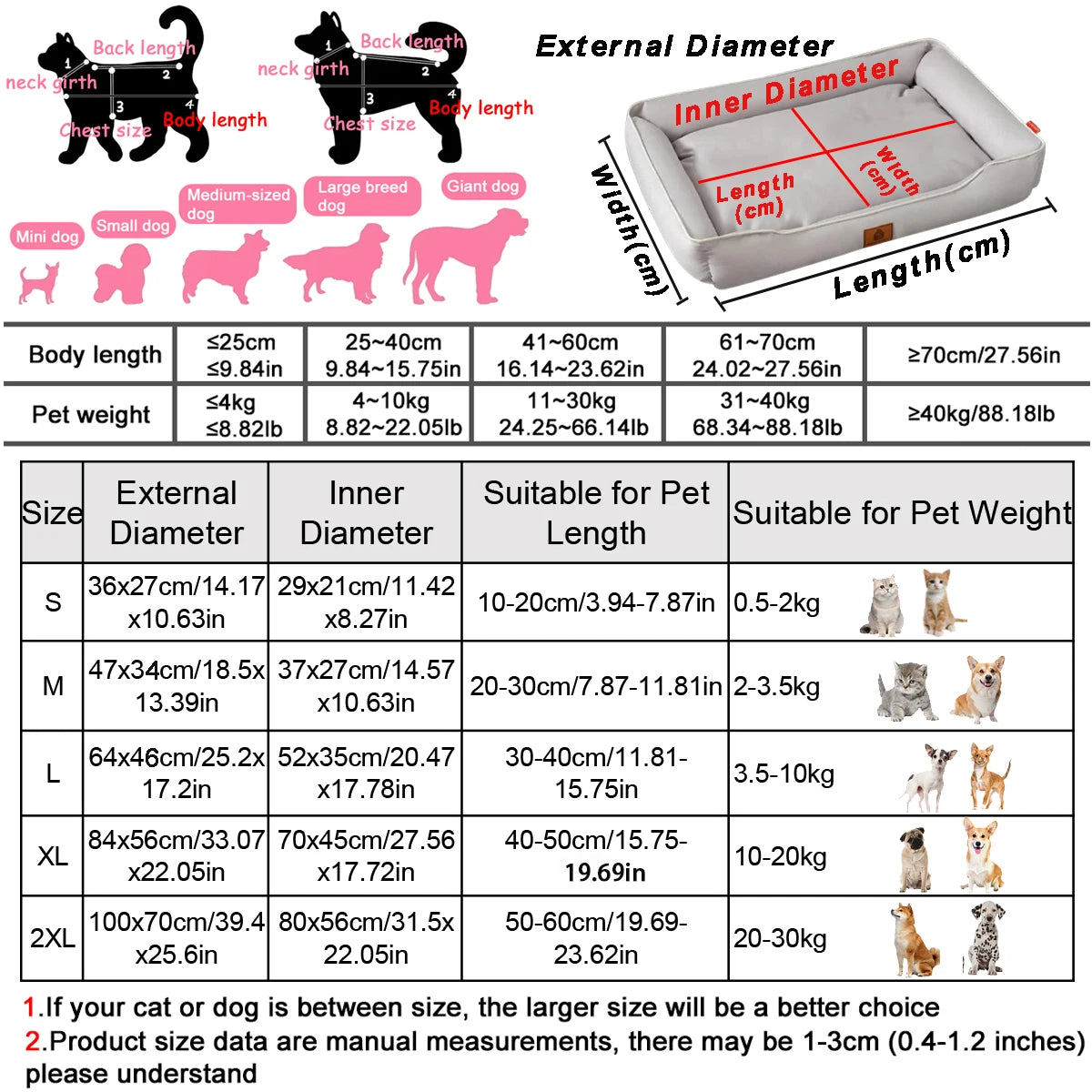 Square Dog Bed for Large Dog Mattress Bite-resistant Waterproof
Cat Bed