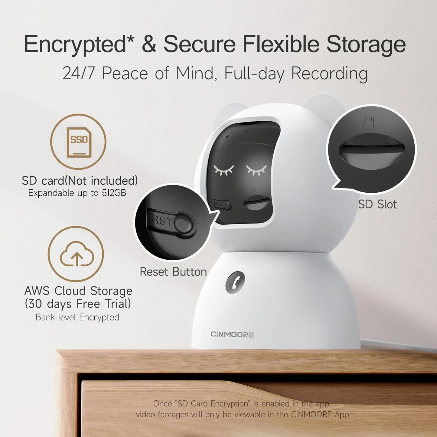 2.5K 2.4G WiFi Indoor Home Security Camera Pet/Dog Camera Baby Monitor AI Person Detection with Phone App IP Camera