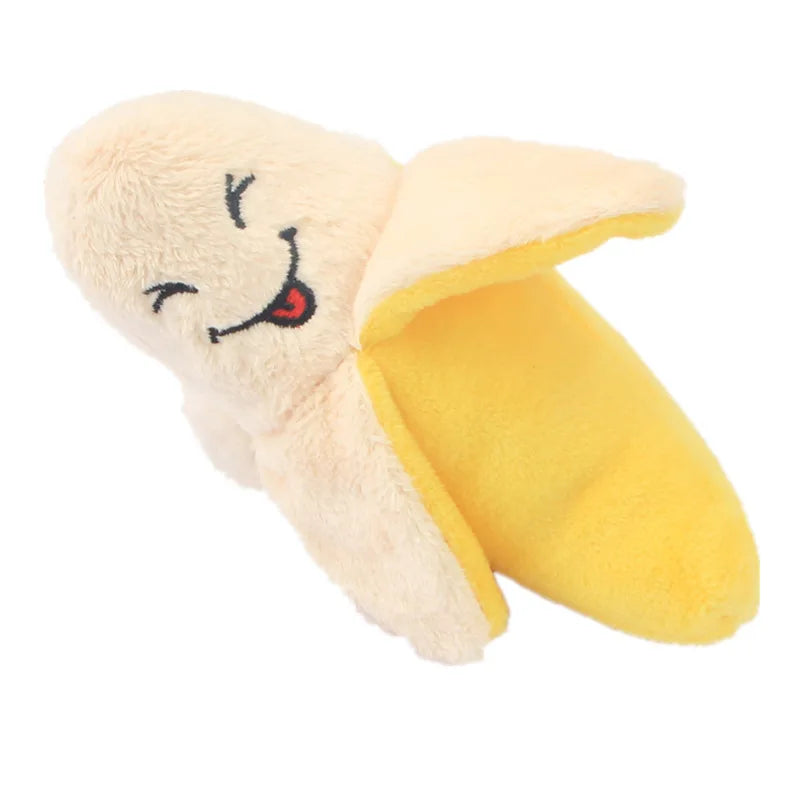 Pet Toys Plush Squeaky Toys Bite-Resistant Chew Toy for Dogs Puppy Training Toys Soft Banana Bone Vegetable and Fruit Pet Supplies