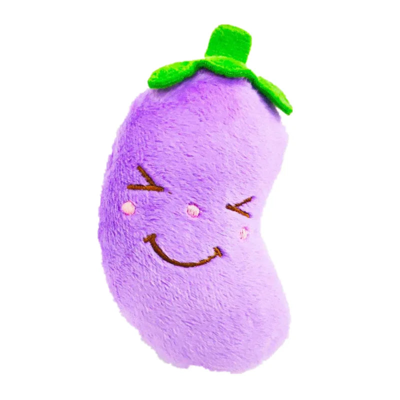 Pet Toys Plush Squeaky Toys Bite-Resistant Chew Toy for Dogs Puppy Training Toys Soft Banana Bone Vegetable and Fruit Pet Supplies
