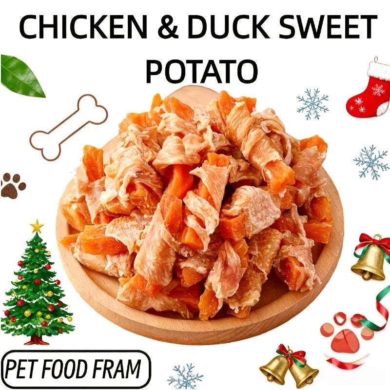 Food Training Treats: Chicken Wrapped Sweet Potato and Duck Wrapped Sweet Potato