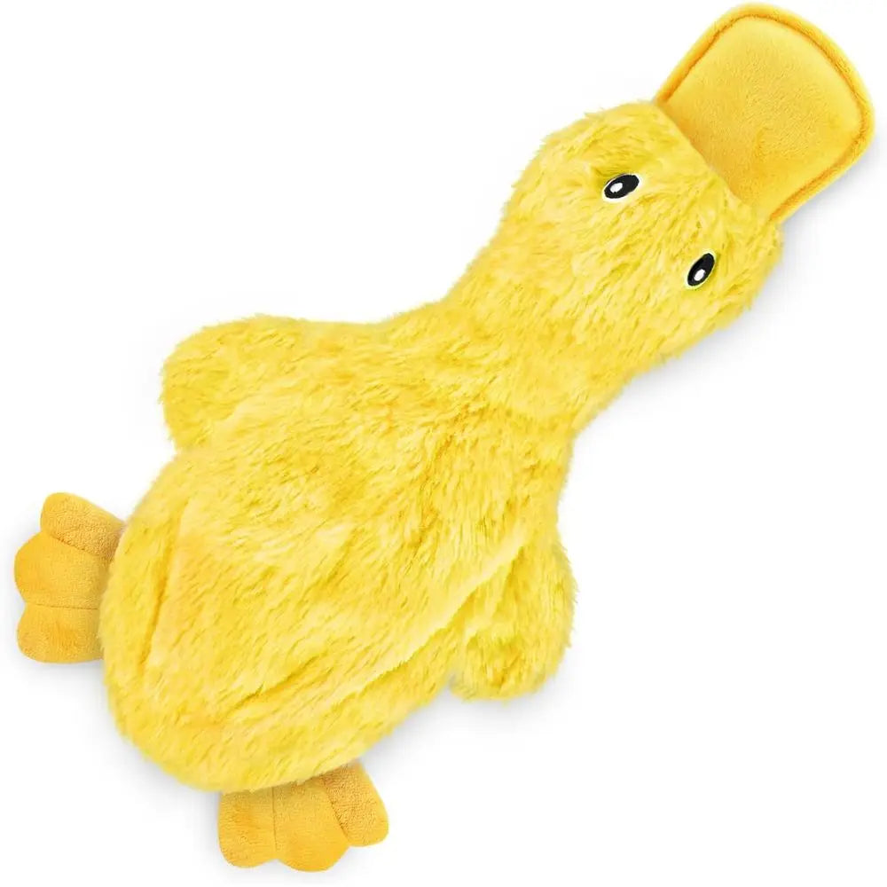 Interactive Squeaky Dog Chew Toy, Ideal for Small, Medium & Large Dogs, and Pet Lovers - Crinkle Duck (Yellow), Large