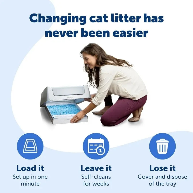 Crystal Cat Litter Tray Refills – Fresh Scent, 3-Pack Disposable Tray includes Leak Protection & Low Tracking Litter