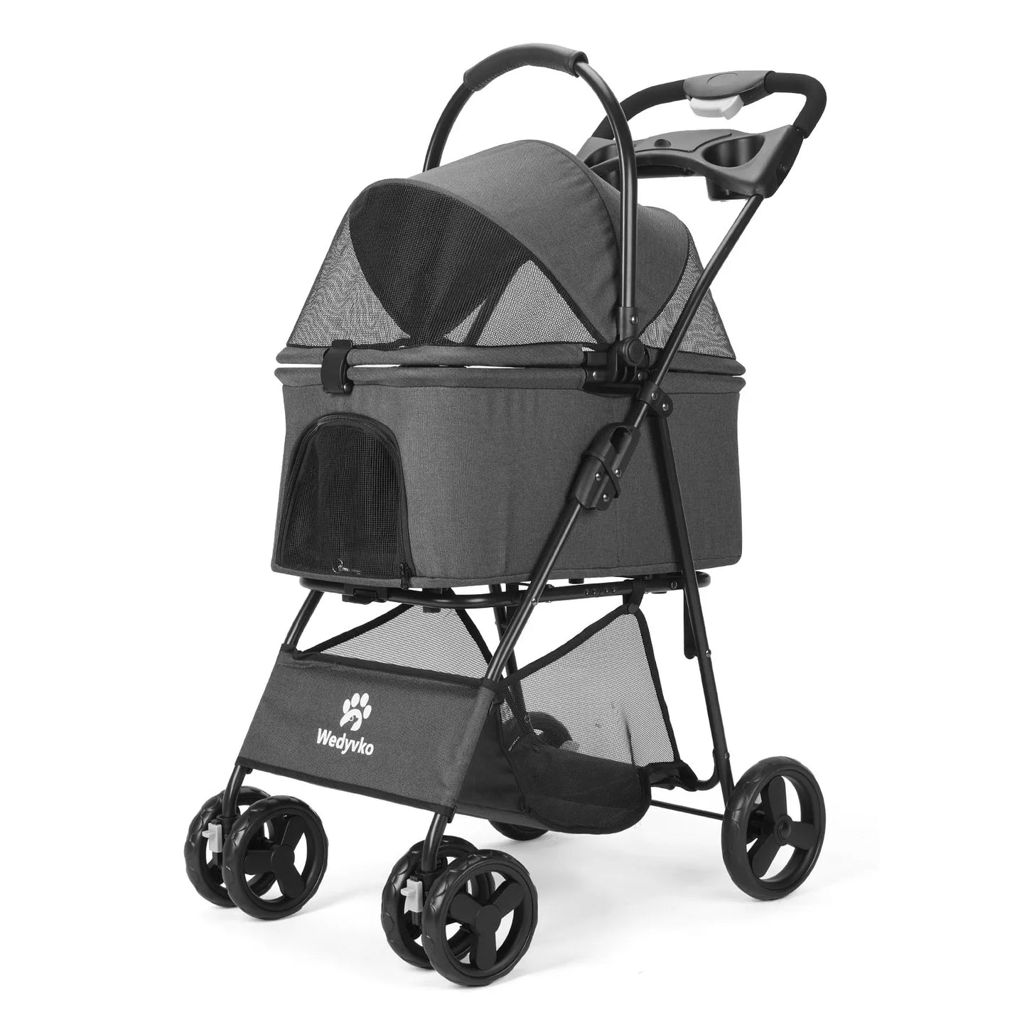 3 in 1 Pet Stroller with Removable Carrier, Folding Stroller for Small/Medium Dogs and Cats, Waterproof, All-Terrain