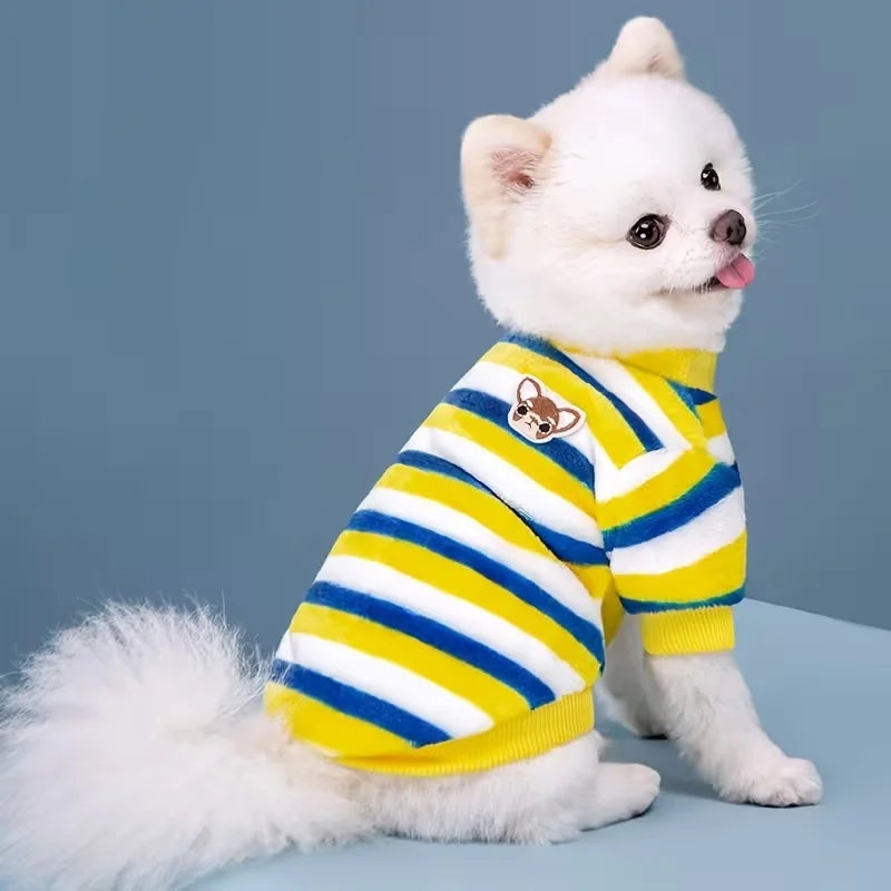 Pet Clothes Striped Puppy, Dog Coat, Jacket Small, Medium Dogs