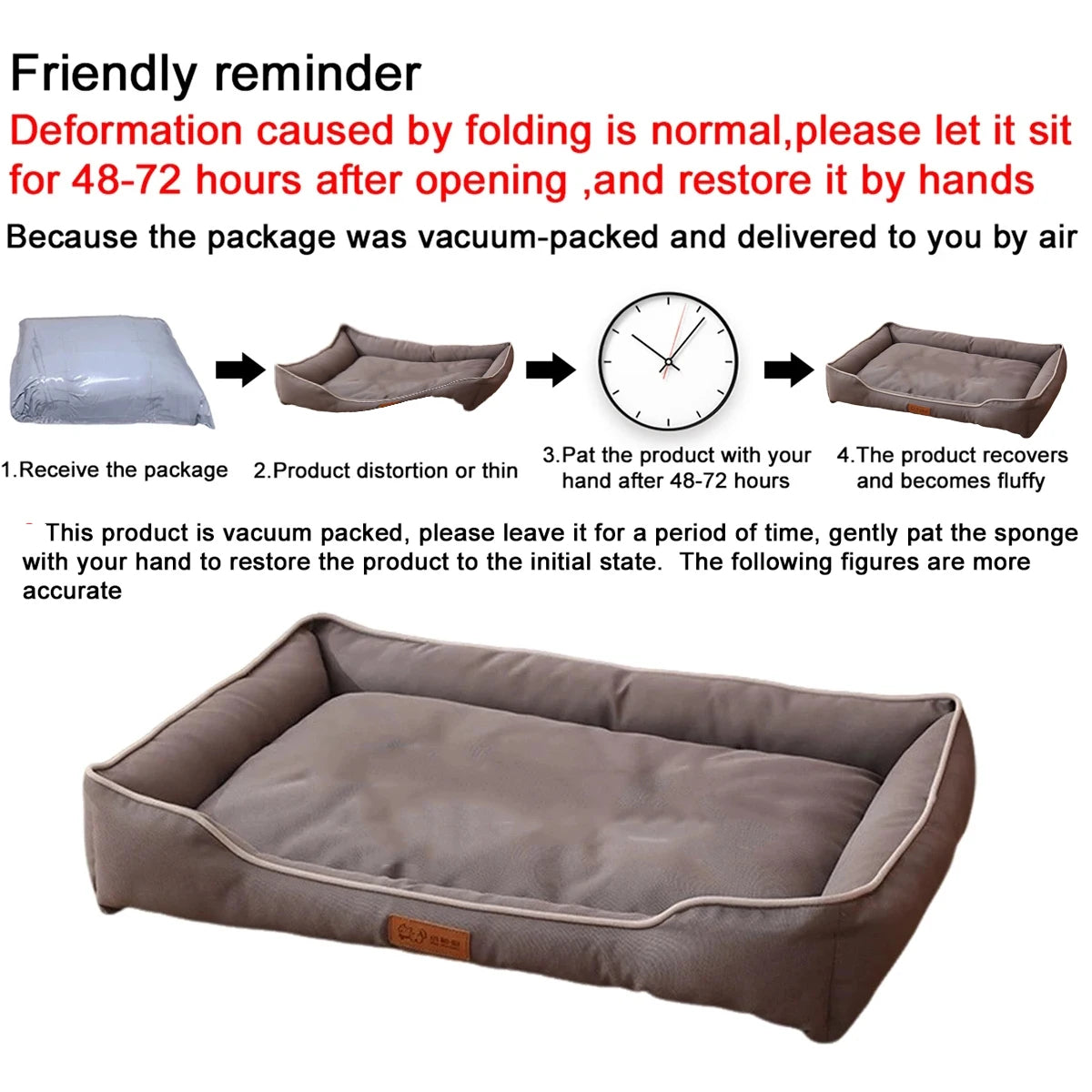 Square Dog Bed for Large Dog Mattress Bite-resistant Waterproof
Cat Bed