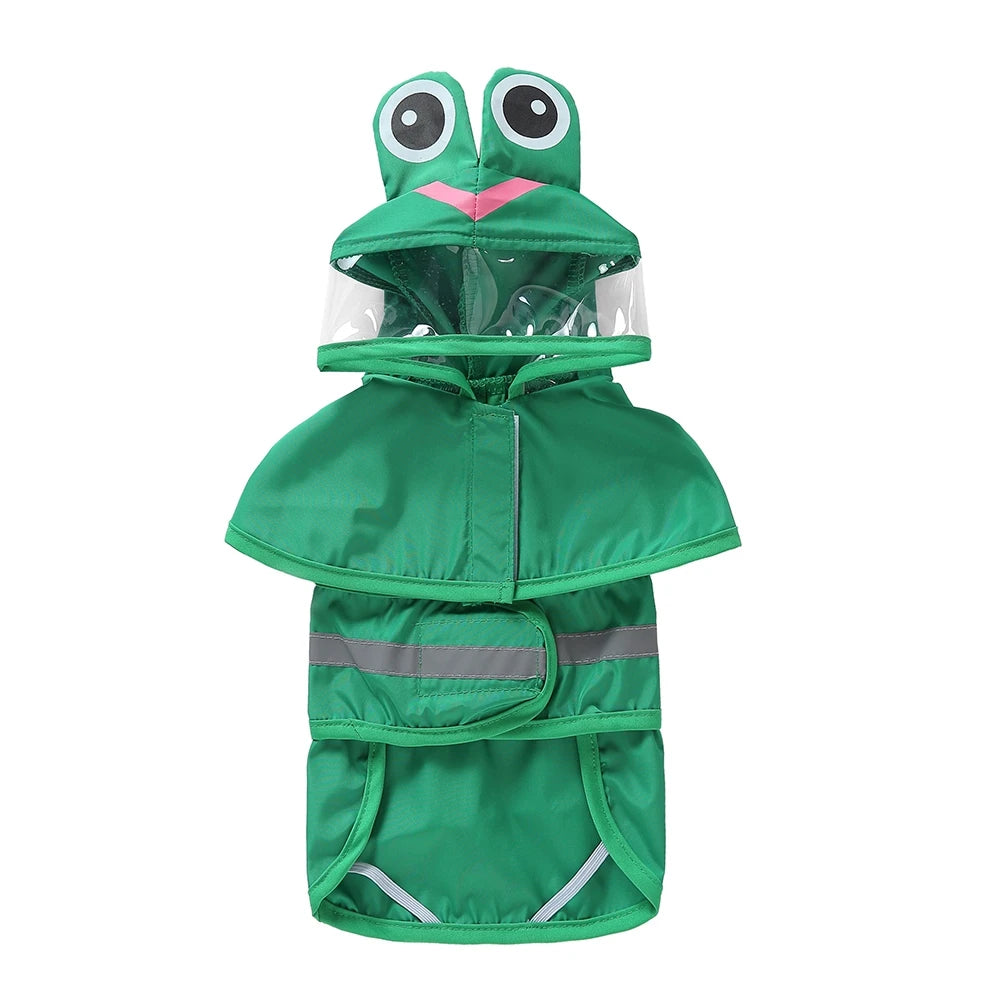 Reflective Pet Dog Raincoat Cute Animal Raincoat Pet Hooded Waterproof Jacket Clothes Dog Clothes for Big Dogs