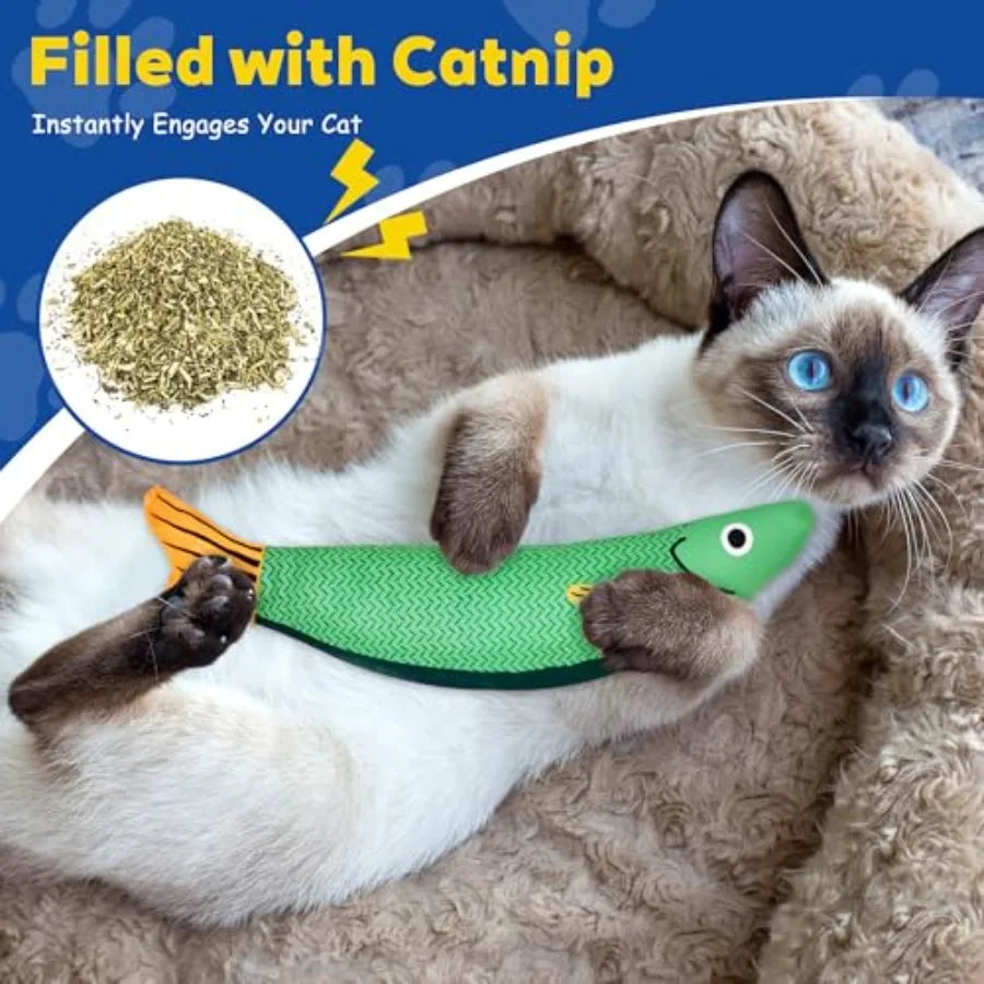 Interactive Cat Toys with Catnip Soft Durable Material Rattle Sound Chew Proof Design for Indoor Cats 3 Pack