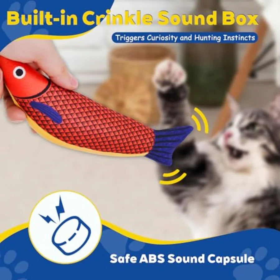 Interactive Cat Toys with Catnip Soft Durable Material Rattle Sound Chew Proof Design for Indoor Cats 3 Pack