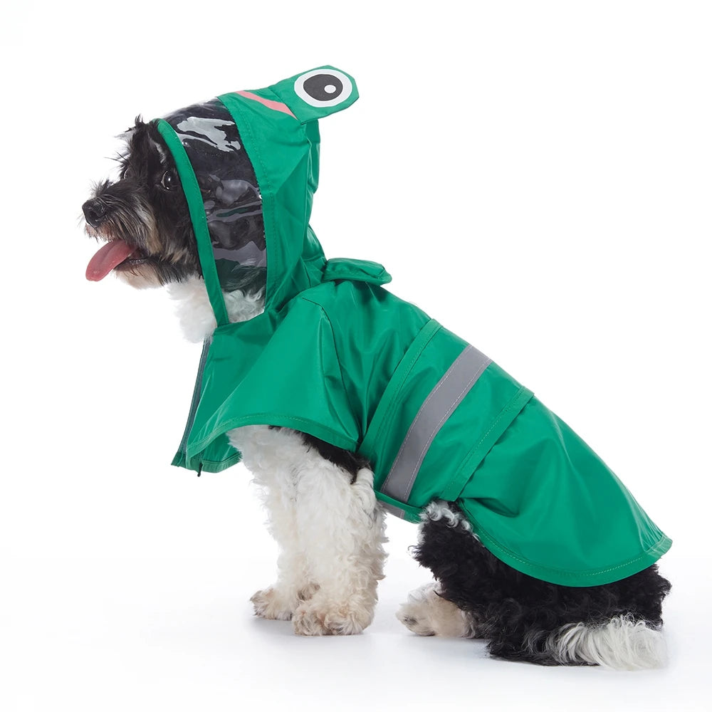 Reflective Pet Dog Raincoat Cute Animal Raincoat Pet Hooded Waterproof Jacket Clothes Dog Clothes for Big Dogs