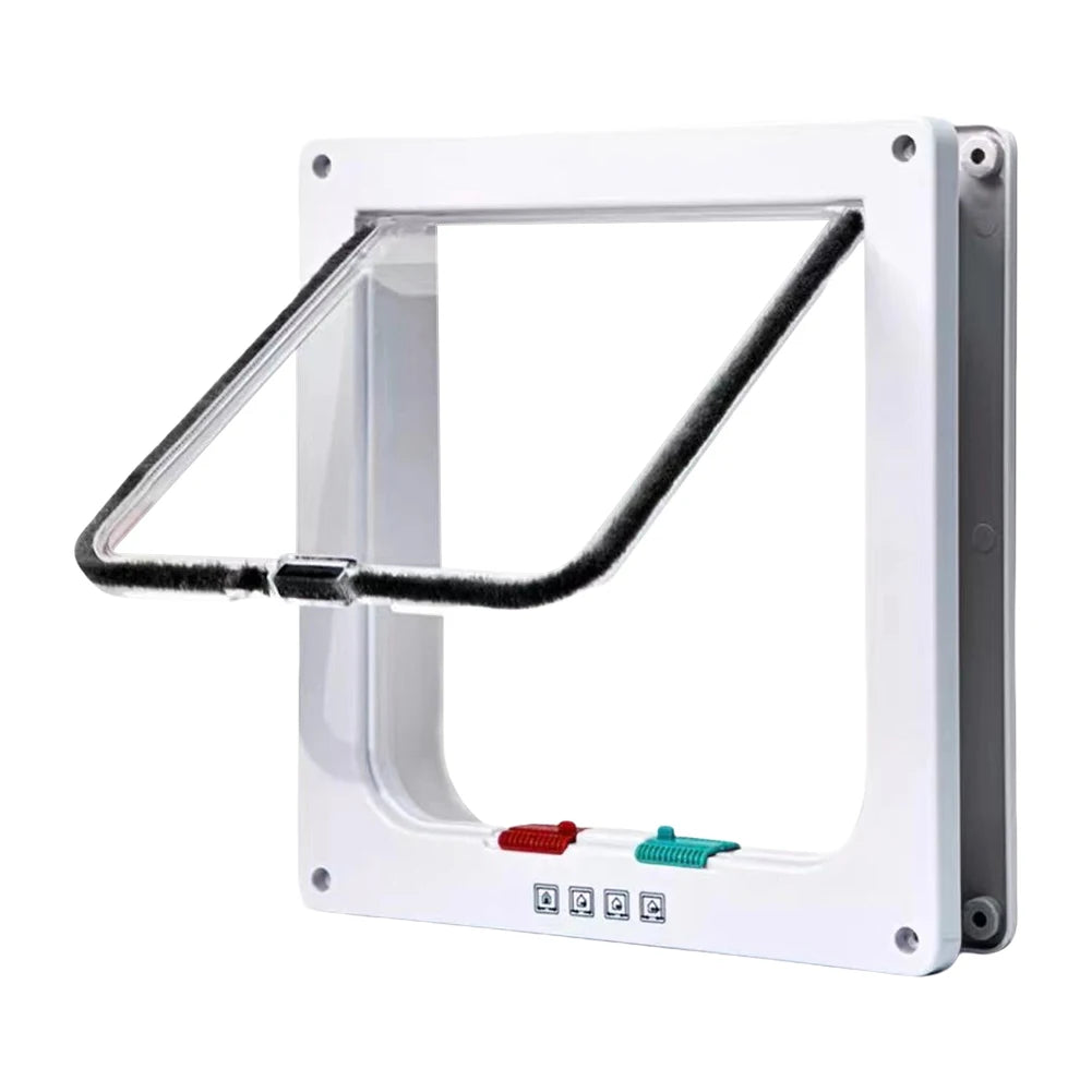 Puppy Kitten Safety In&out Pet Door with 4 Way Security Lock Dog Cat Flap Door Cat Puppy Safety Gate Pet Doors and Sliding Door