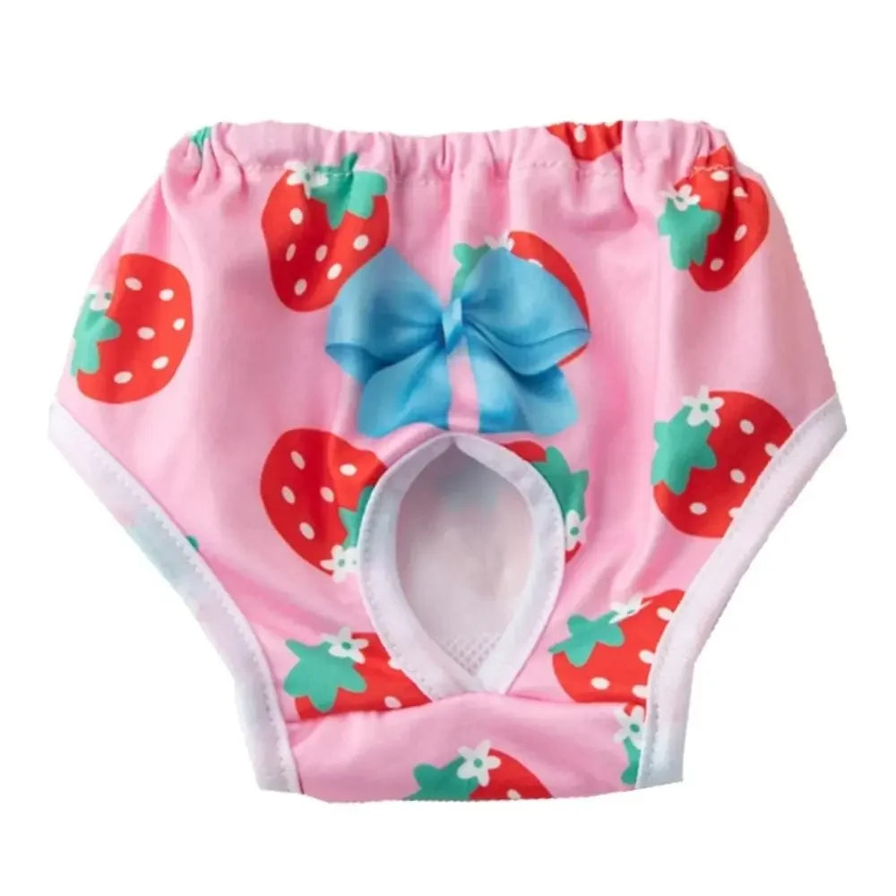 Washable Dog Physiological Pants Cartoon Print Leakproof Dog Menstrual Pants Breathable Cute Pet Diaper Portable Pet Supplies