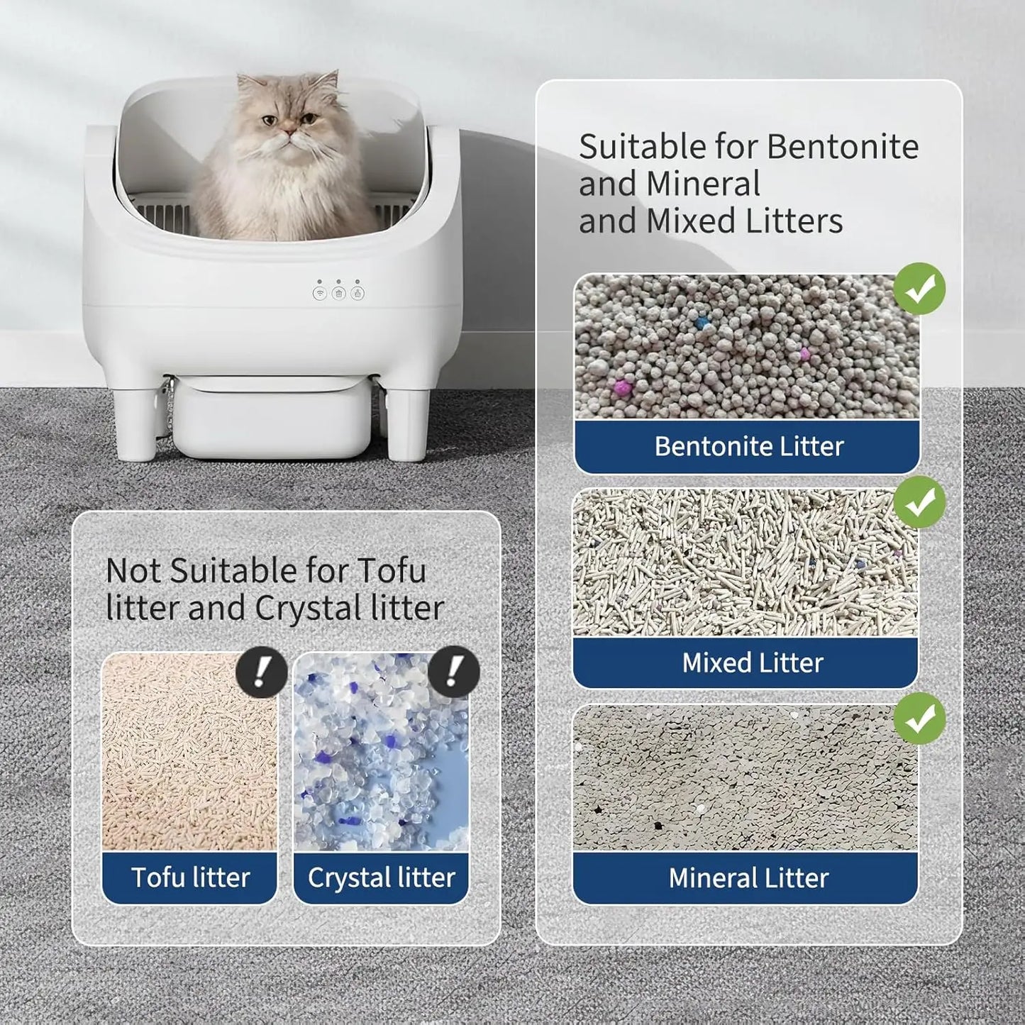 APP-Controlled Automatic Self-Cleaning Cat Litter Box,10.5L Odor-Free Waste Disposal, Pet Toilet for Cat Hygiene, Pet Products