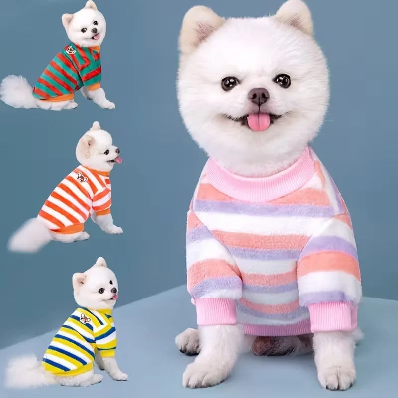 Pet Clothes Striped Puppy, Dog Coat, Jacket Small, Medium Dogs