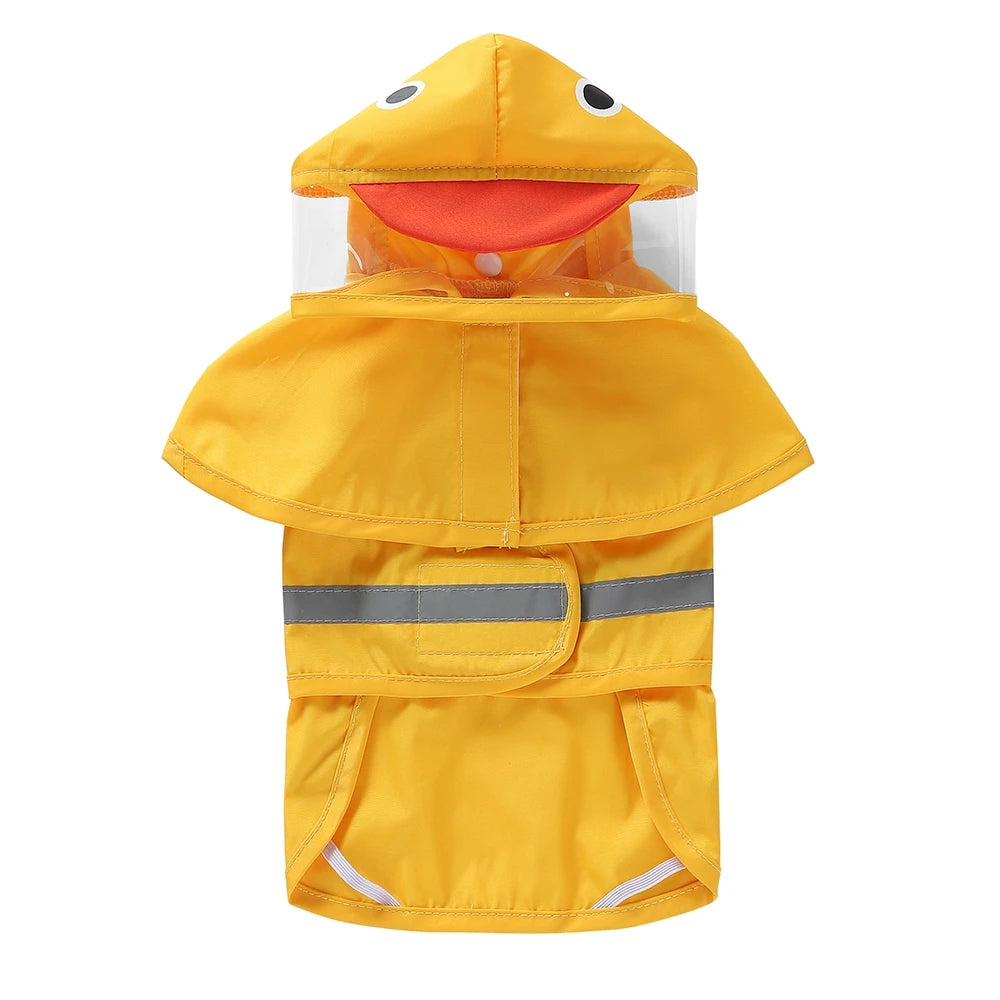 Reflective Pet Dog Raincoat Cute Animal Raincoat Pet Hooded Waterproof Jacket Clothes Dog Clothes for Big Dogs