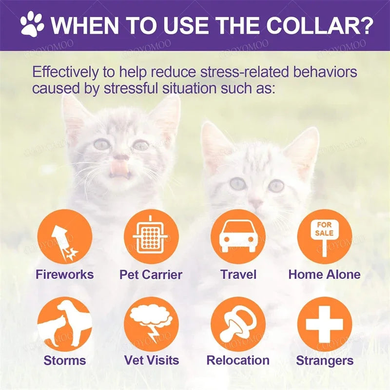 Dog Calming Pheromone Collar 
Cat Relieve Anxiety Adjustable Comfortable Collar